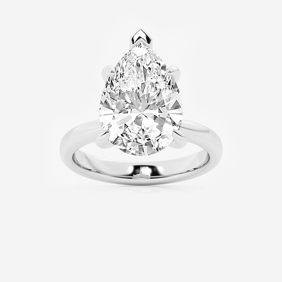 7 ctw Pear Lab Grown Diamond Petite Solitaire Engagement Ring