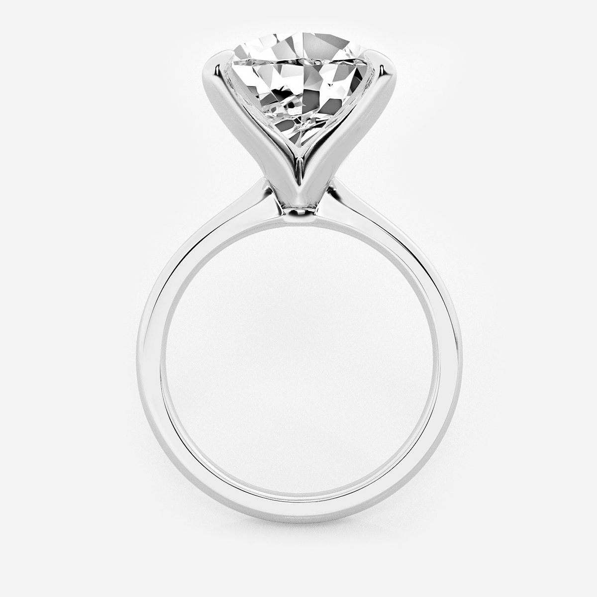Additional Image 1 for  7 ctw Pear Lab Grown Diamond Petite Solitaire Engagement Ring