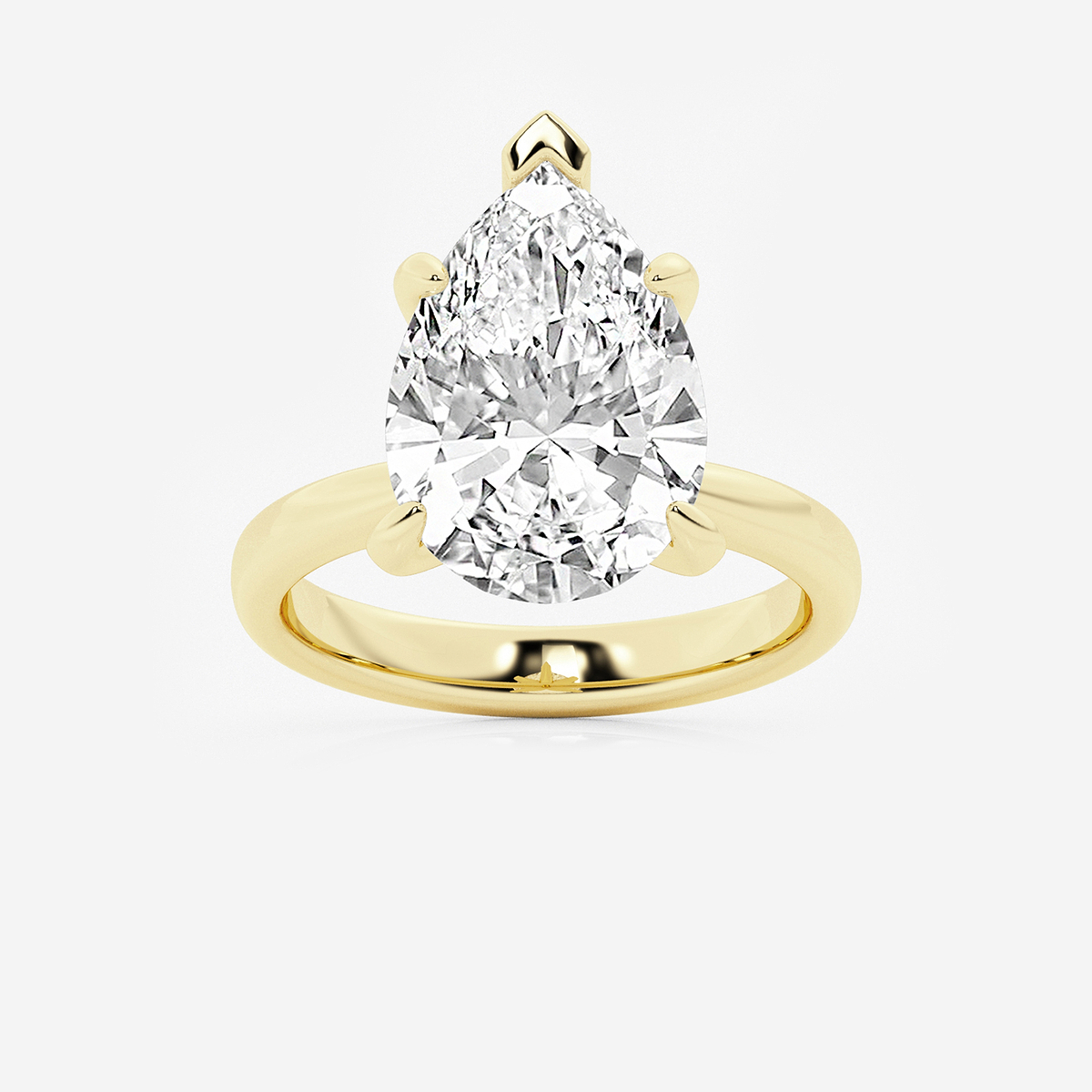 7 ctw Pear Lab Grown Diamond Petite Solitaire Engagement Ring