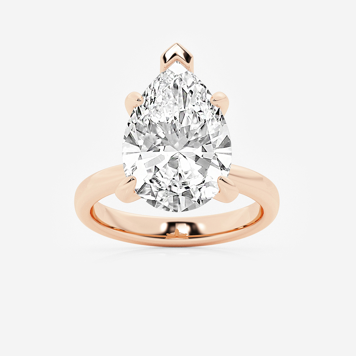 8 ctw Pear Lab Grown Diamond Petite Solitaire Engagement Ring
