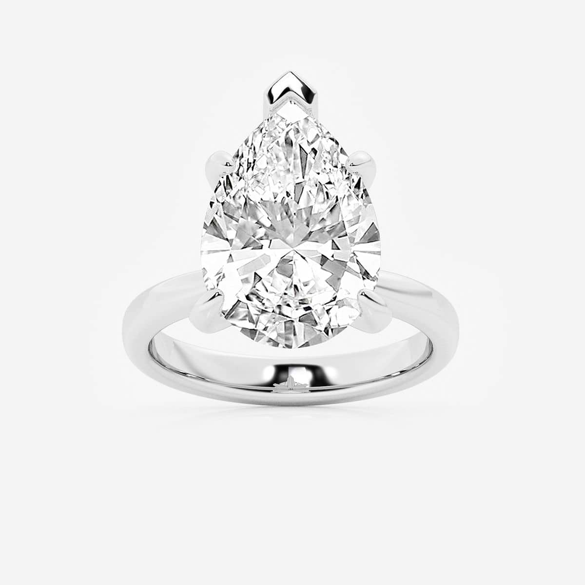 8 ctw Pear Lab Grown Diamond Petite Solitaire Engagement Ring Platinum, F, VS2