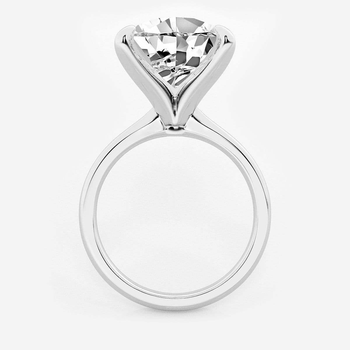 8 ctw Pear Lab Grown Diamond Petite Solitaire Engagement Ring Platinum, F, VS2