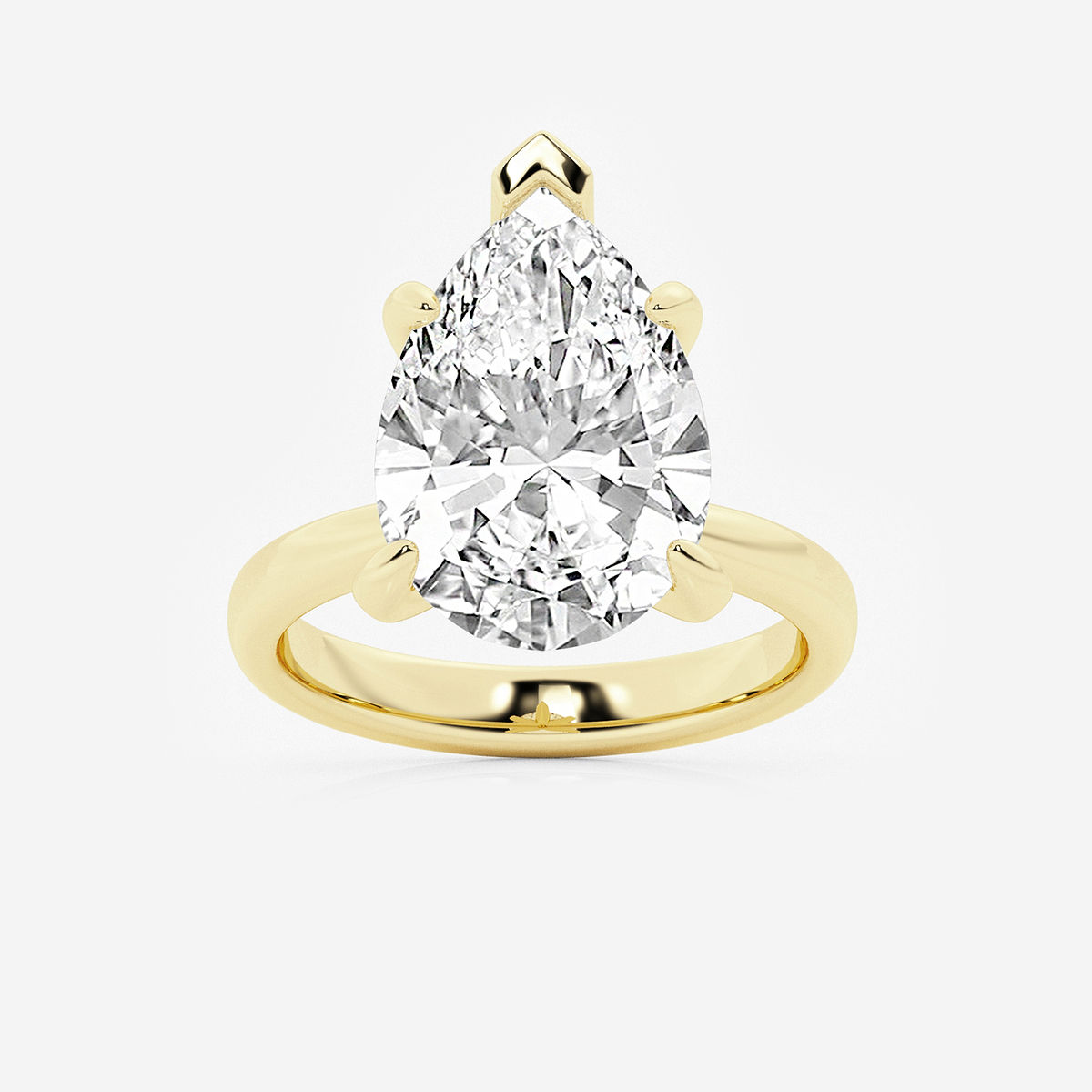 8 ctw Pear Lab Grown Diamond Petite Solitaire Engagement Ring