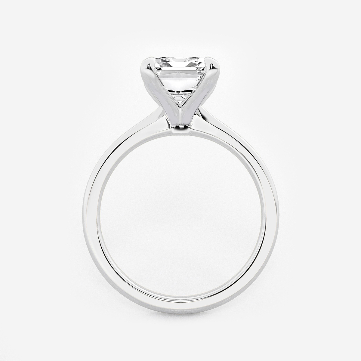 Additional Image 1 for  3 1/2 ctw Emerald Lab Grown Diamond Petite Solitaire Engagement Ring