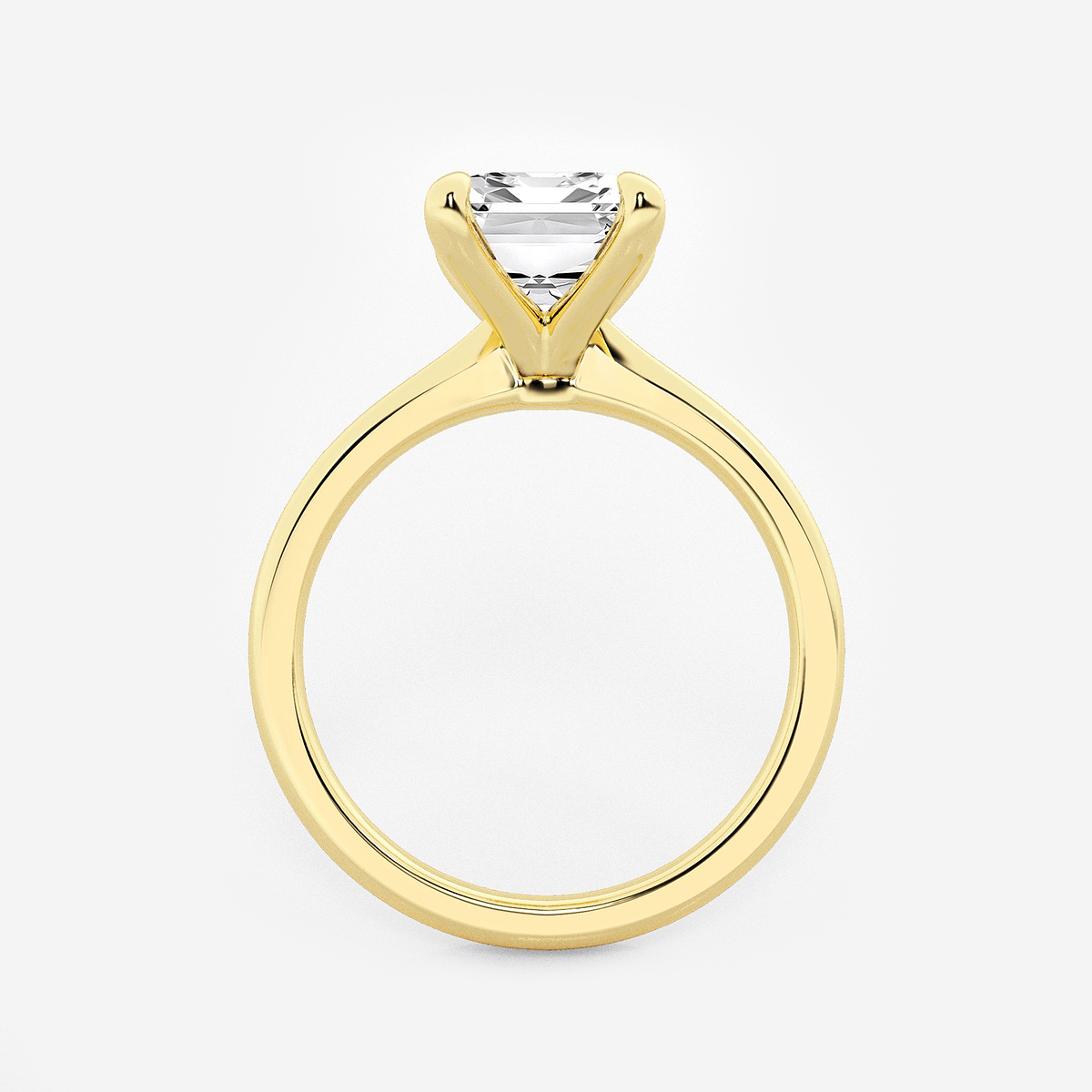 Additional Image 1 for  3 1/2 ctw Emerald Lab Grown Diamond Petite Solitaire Engagement Ring