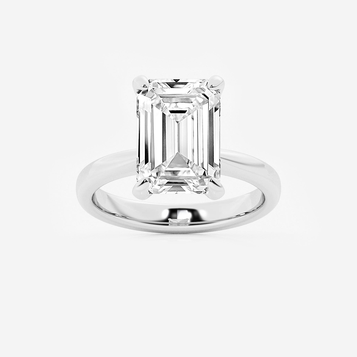 6 ctw Emerald Lab Grown Diamond Petite Solitaire Engagement Ring