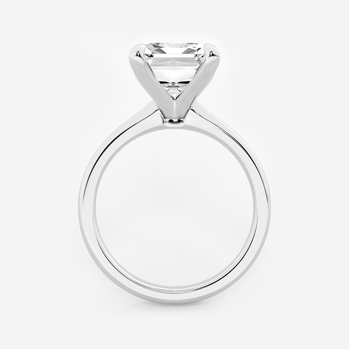 Additional Image 1 for  6 ctw Emerald Lab Grown Diamond Petite Solitaire Engagement Ring