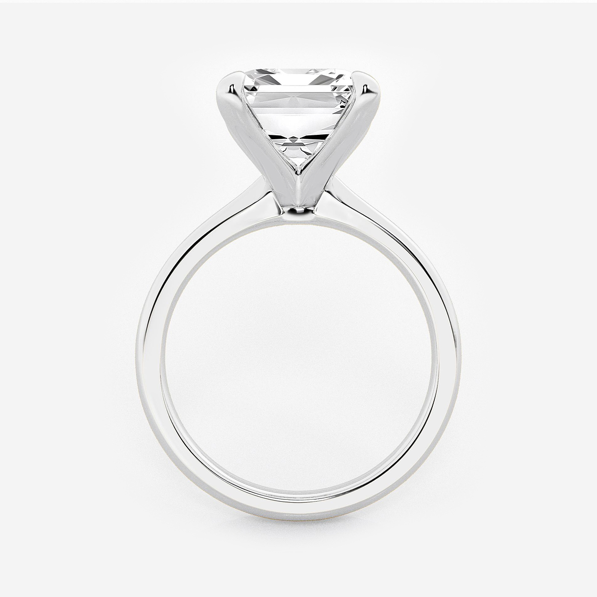 Additional Image 1 for  7 ctw Emerald Lab Grown Diamond Petite Solitaire Engagement Ring