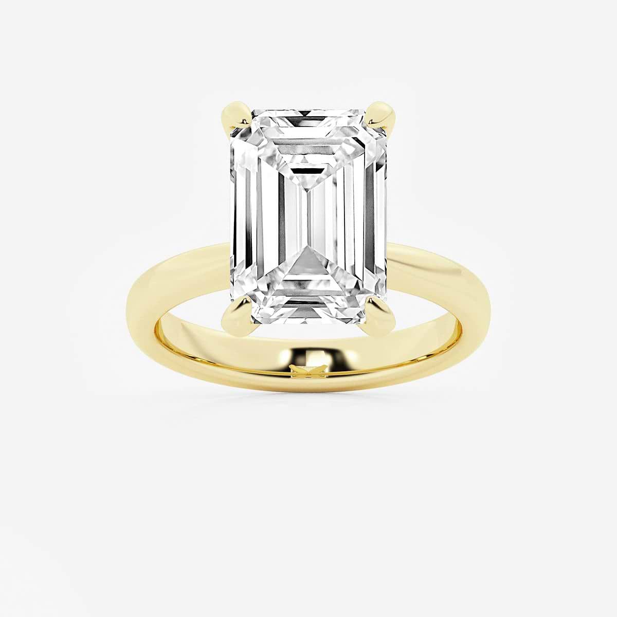 7 ctw Emerald Lab Grown Diamond Petite Solitaire Engagement Ring 14K Yellow Gold, F, VS2