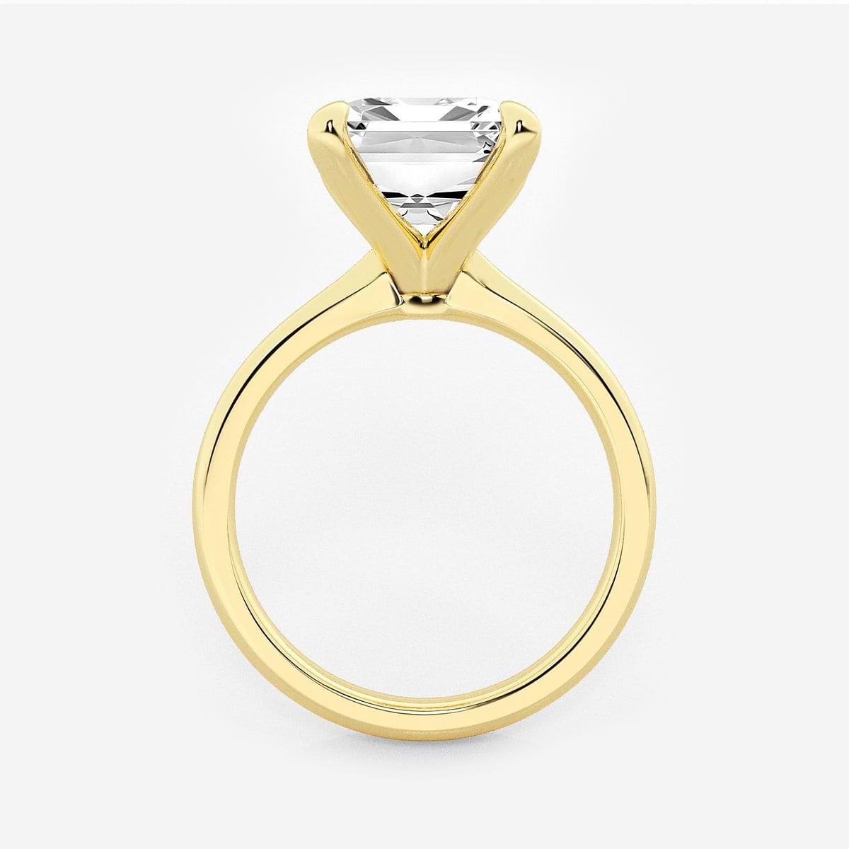 7 ctw Emerald Lab Grown Diamond Petite Solitaire Engagement Ring 14K Yellow Gold, F, VS2