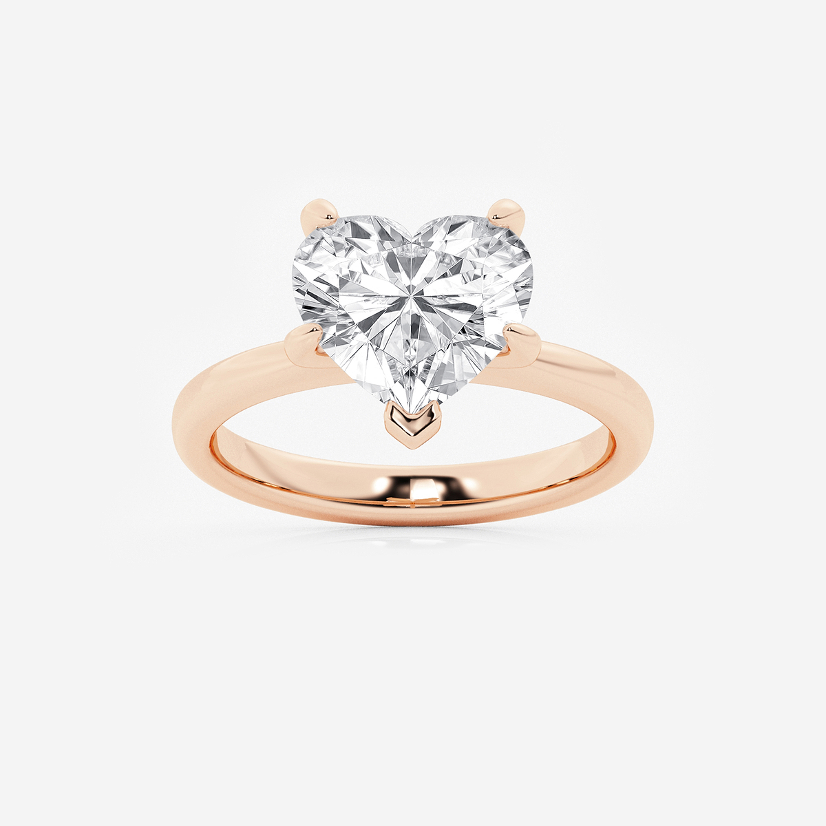 3 1/2 ctw Heart Lab Grown Diamond Petite Solitaire Engagement Ring