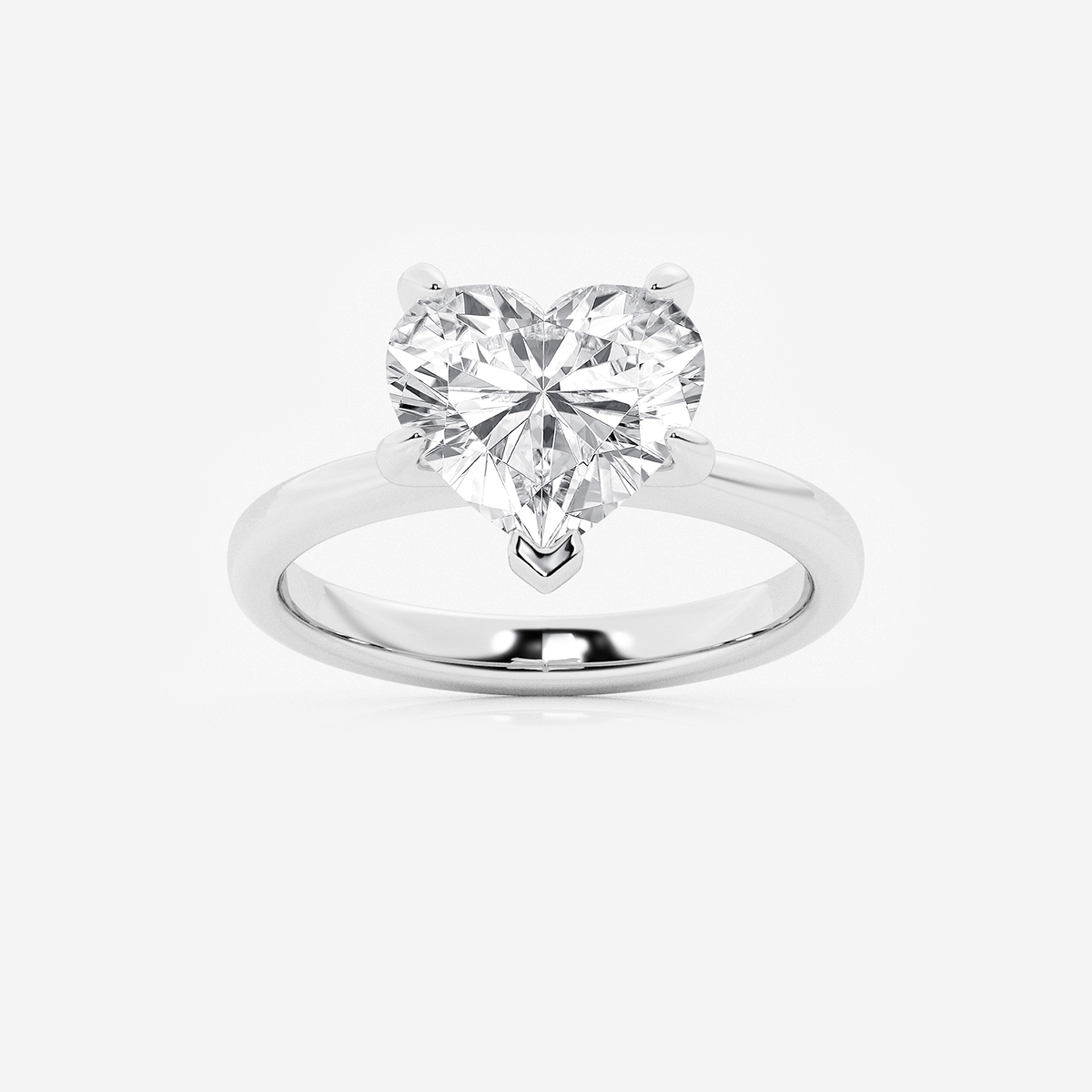 3 1/2 ctw Heart Lab Grown Diamond Petite Solitaire Engagement Ring