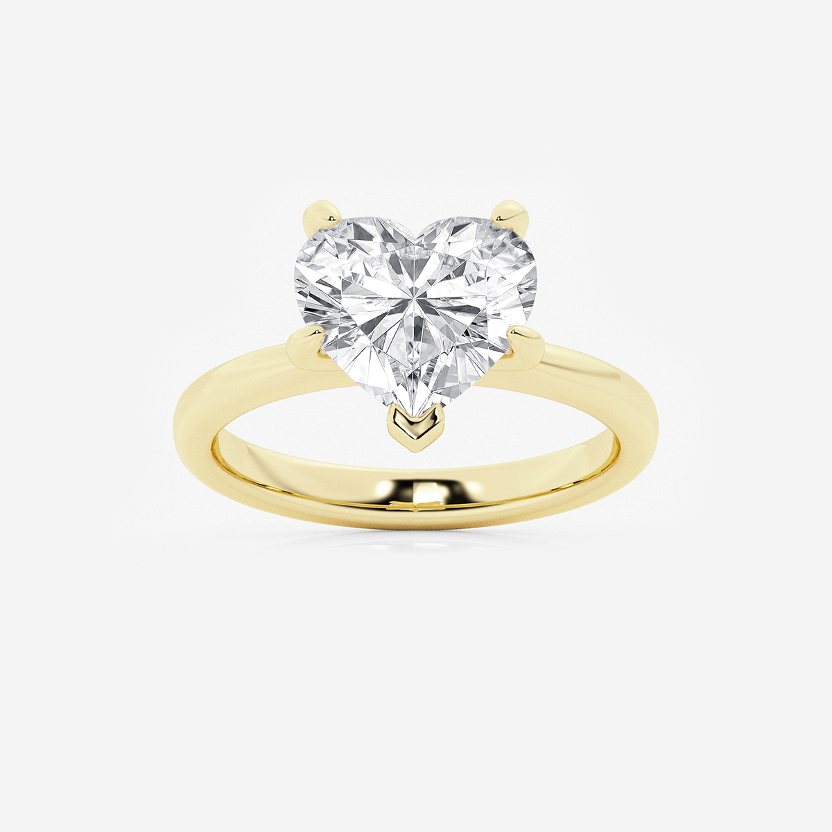 3 1/2 ctw Heart Lab Grown Diamond Petite Solitaire Engagement Ring