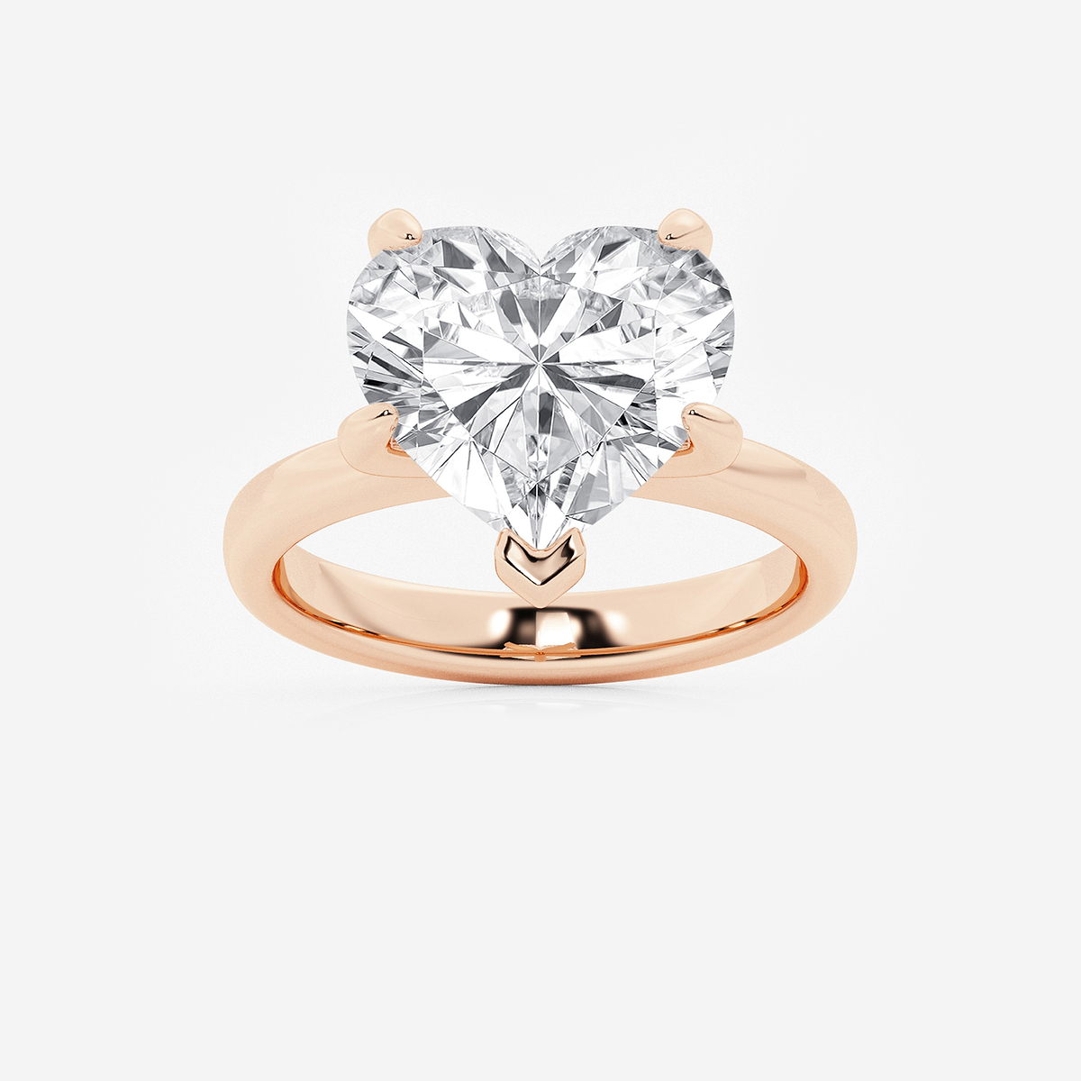 6 ctw Heart Lab Grown Diamond Petite Solitaire Engagement Ring