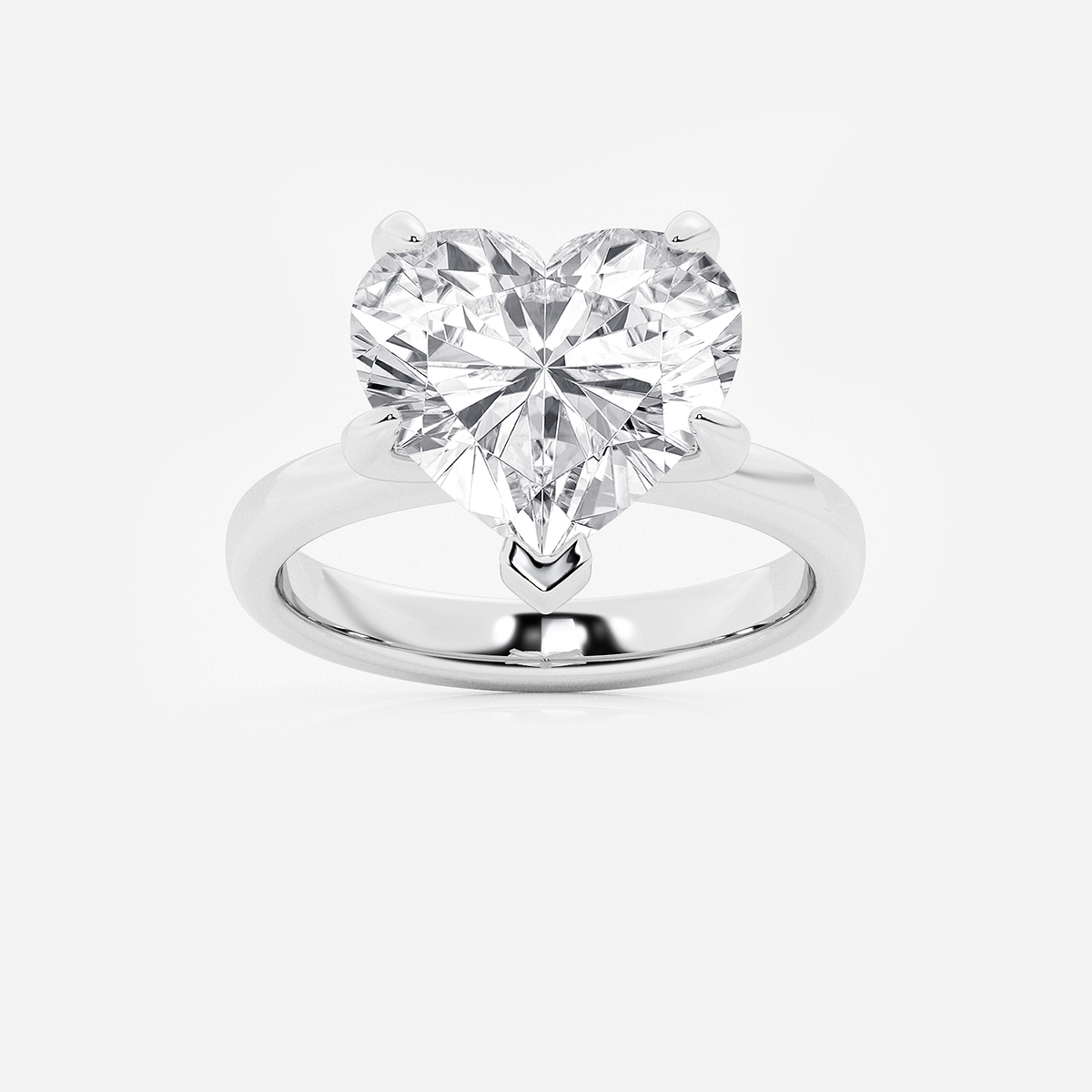 6 ctw Heart Lab Grown Diamond Petite Solitaire Engagement Ring