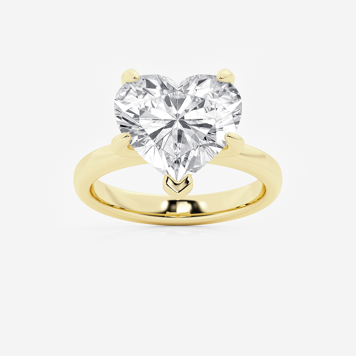 6 ctw Heart Lab Grown Diamond Petite Solitaire Engagement Ring