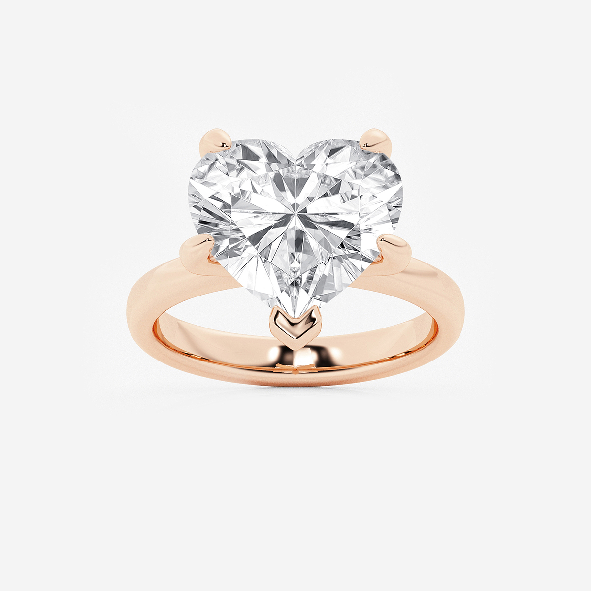 7 ctw Heart Lab Grown Diamond Petite Solitaire Engagement Ring