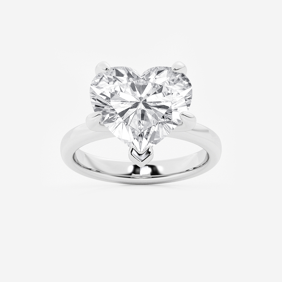 7 ctw Heart Lab Grown Diamond Petite Solitaire Engagement Ring