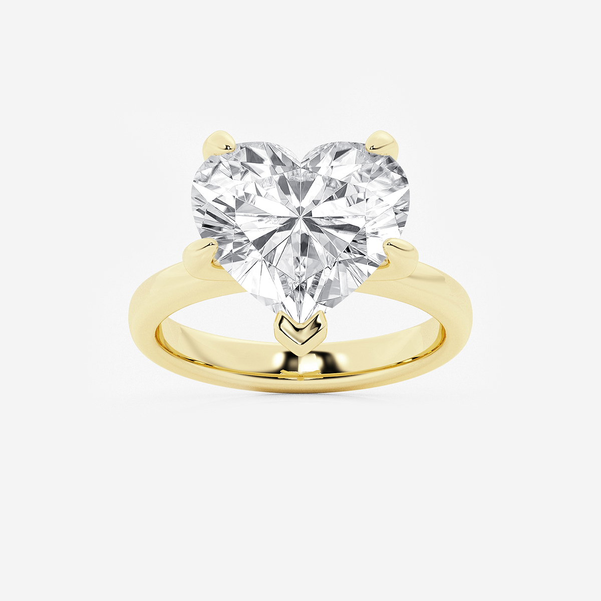 7 ctw Heart Lab Grown Diamond Petite Solitaire Engagement Ring