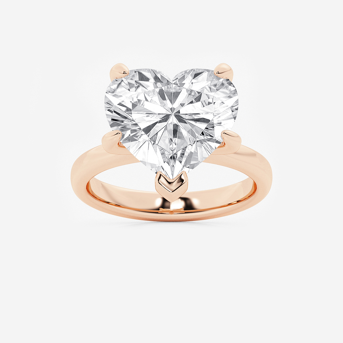 8 ctw Heart Lab Grown Diamond Petite Solitaire Engagement Ring