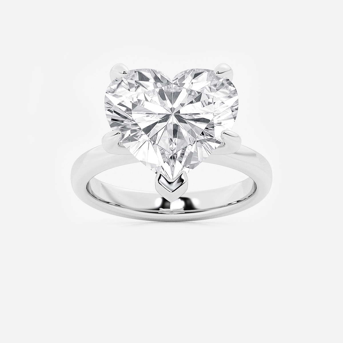 8 ctw Heart Lab Grown Diamond Petite Solitaire Engagement Ring