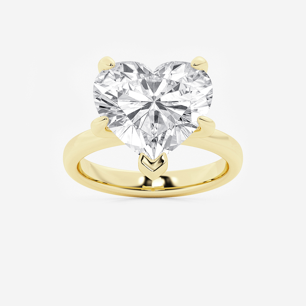 8 ctw Heart Lab Grown Diamond Petite Solitaire Engagement Ring