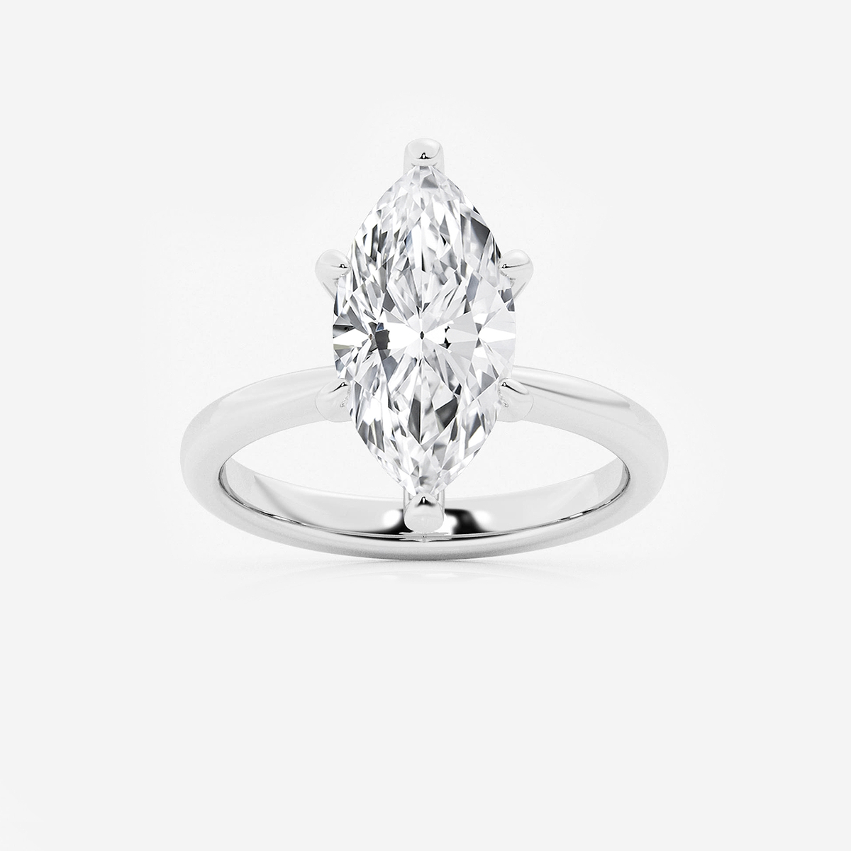 3 1/2 ctw Marquise Lab Grown Diamond Petite Solitaire Engagement Ring