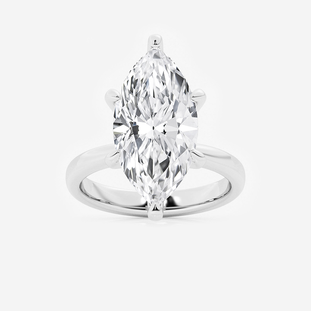 7 ctw Marquise Lab Grown Diamond Petite Solitaire Engagement Ring