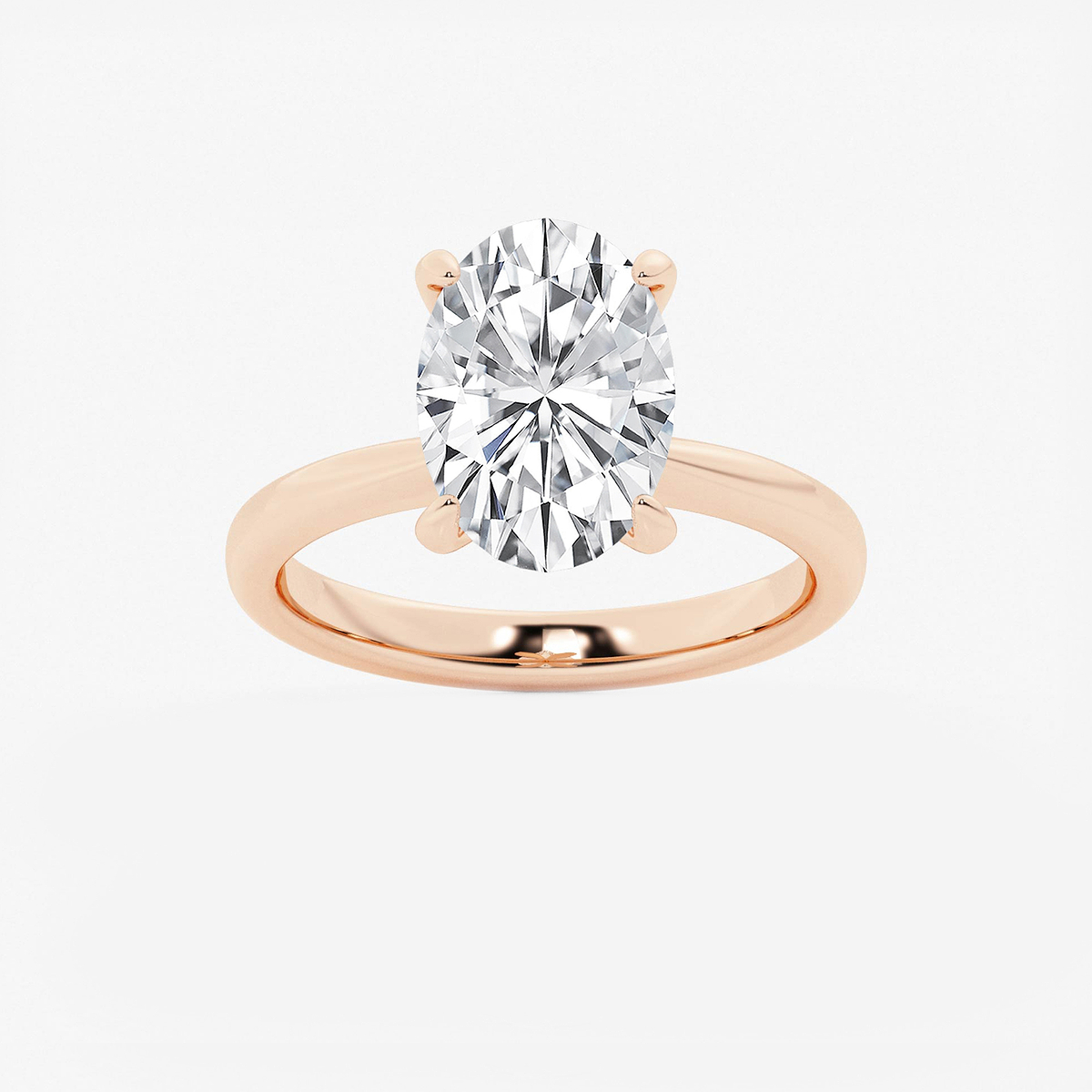 3 1/2 ctw Oval Lab Grown Diamond Petite Solitaire Engagement Ring