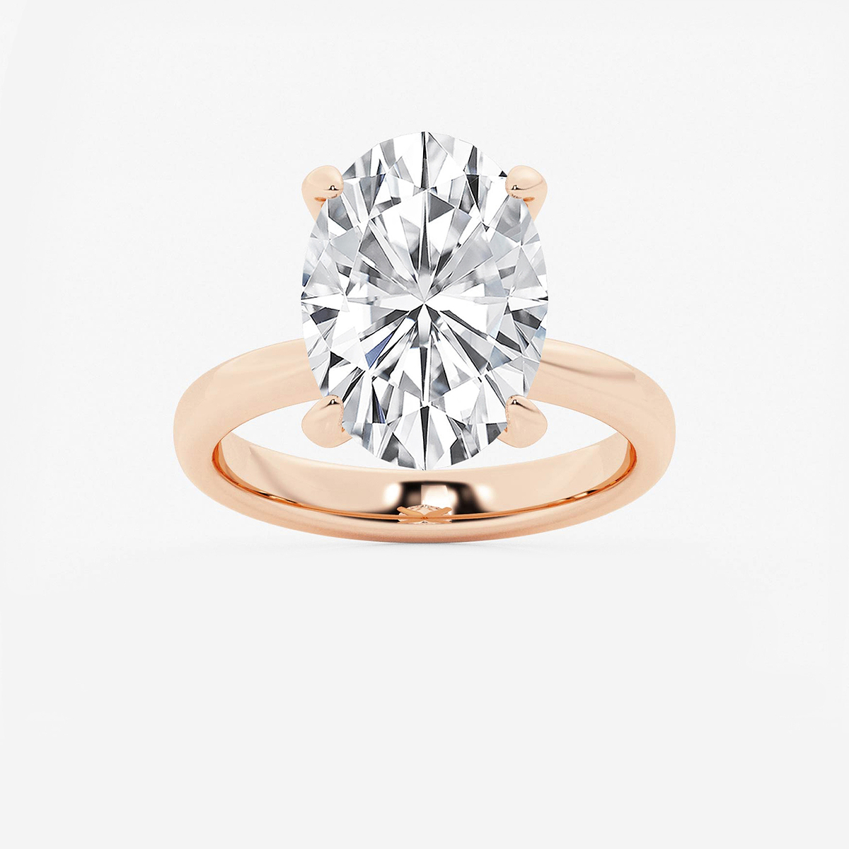 6 ctw Oval Lab Grown Diamond Petite Solitaire Engagement Ring