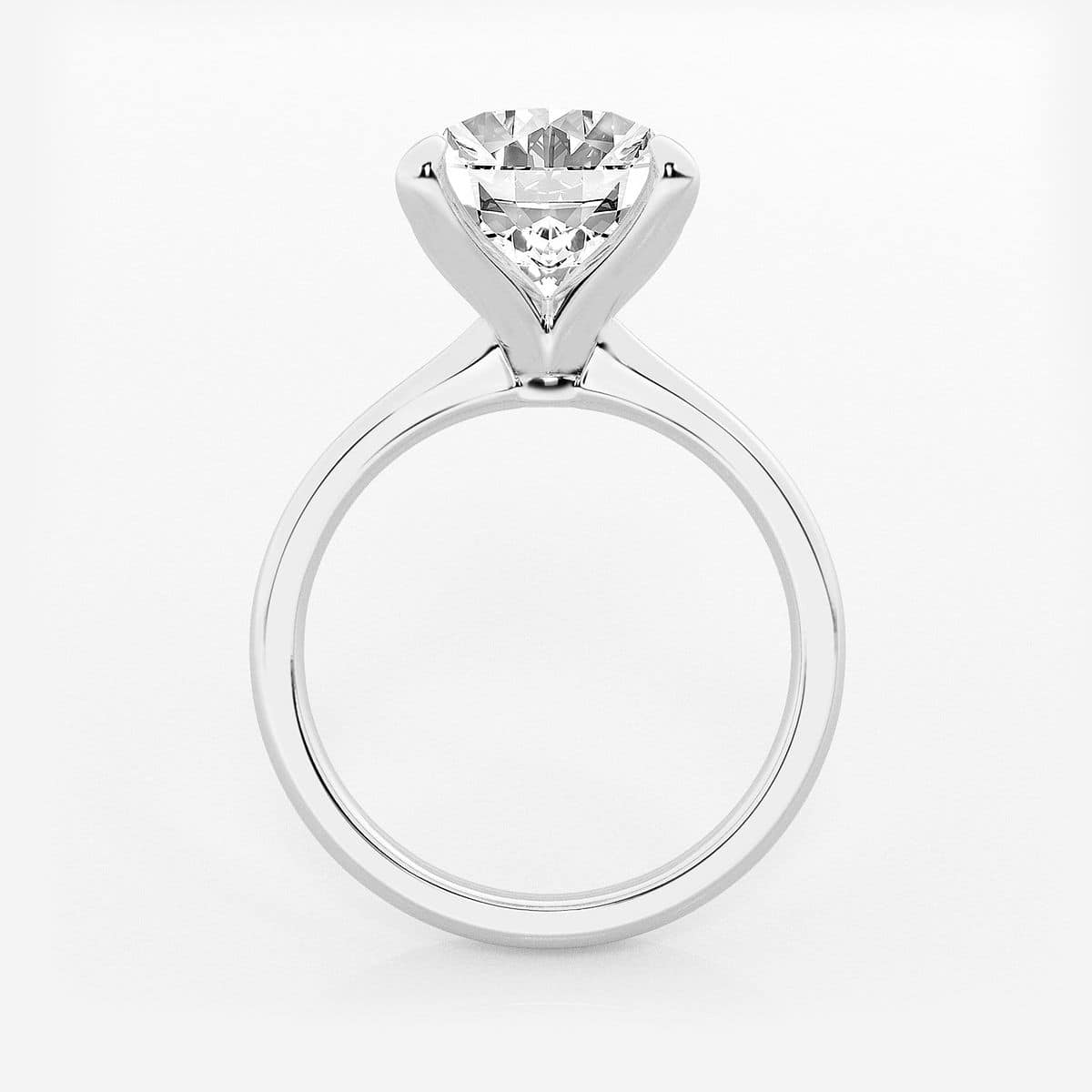 6 ctw Oval Lab Grown Diamond Petite Solitaire Engagement Ring Platinum, F, VS2