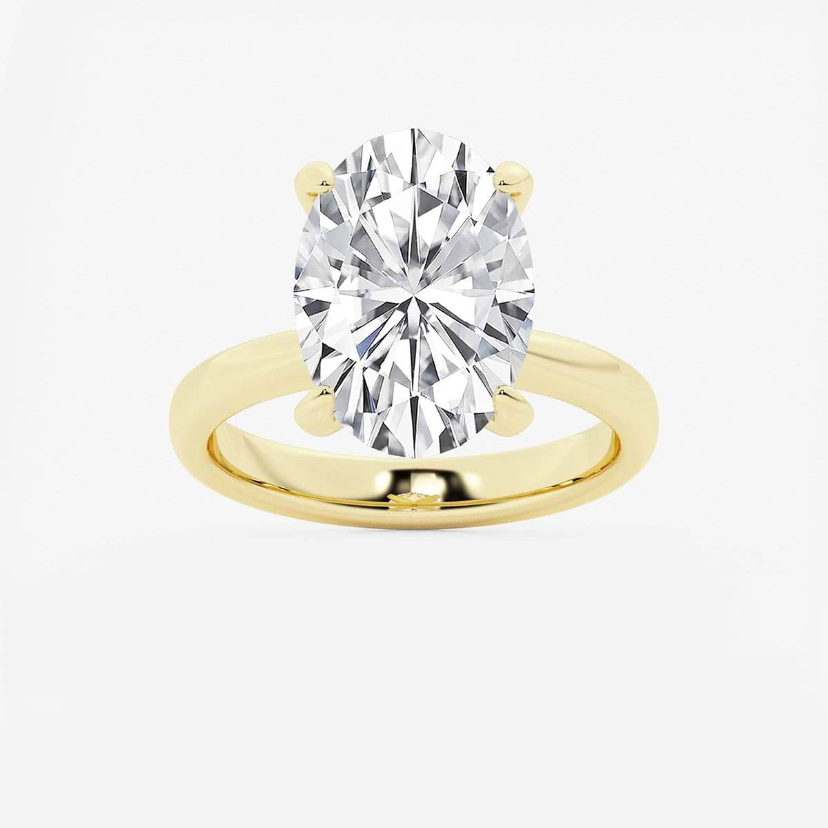 6 ctw Oval Lab Grown Diamond Petite Solitaire Engagement Ring 14K Yellow Gold, F, VS2