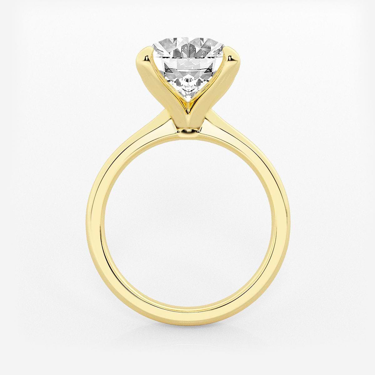 6 ctw Oval Lab Grown Diamond Petite Solitaire Engagement Ring 14K Yellow Gold, F, VS2