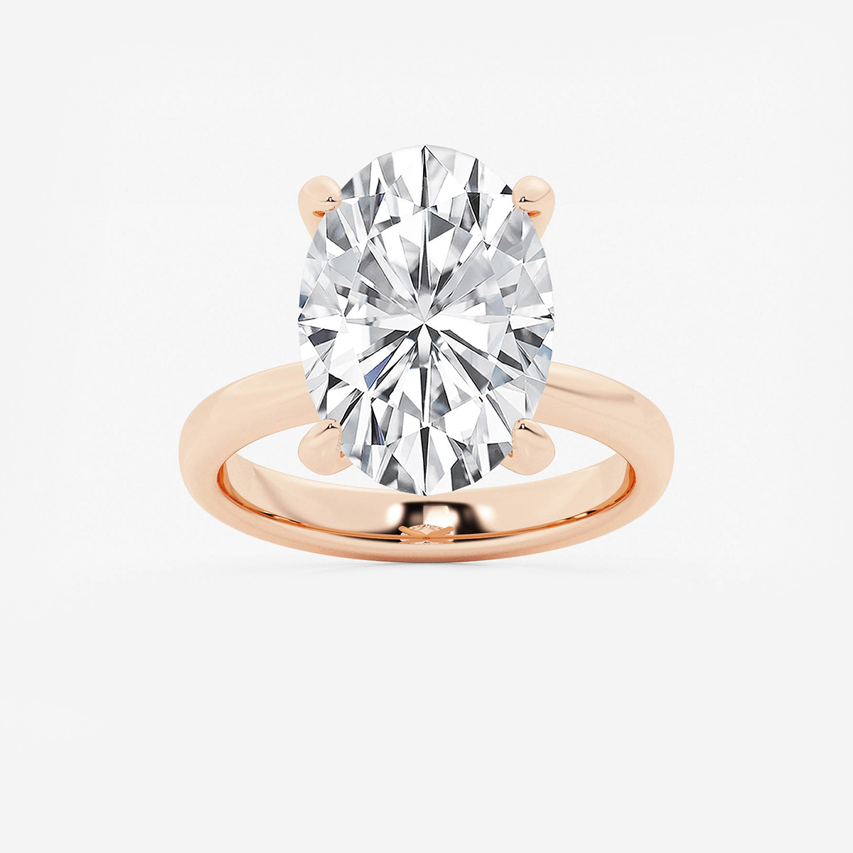 8 ctw Oval Lab Grown Diamond Petite Solitaire Engagement Ring