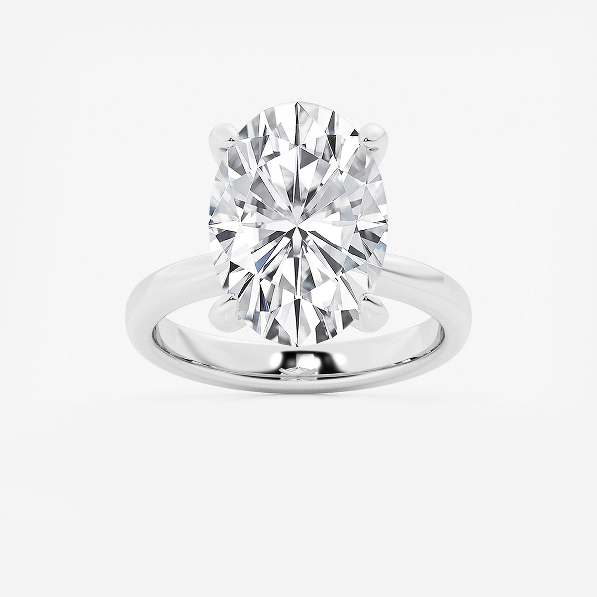 7 ctw Oval Lab Grown Diamond Petite Solitaire Engagement Ring