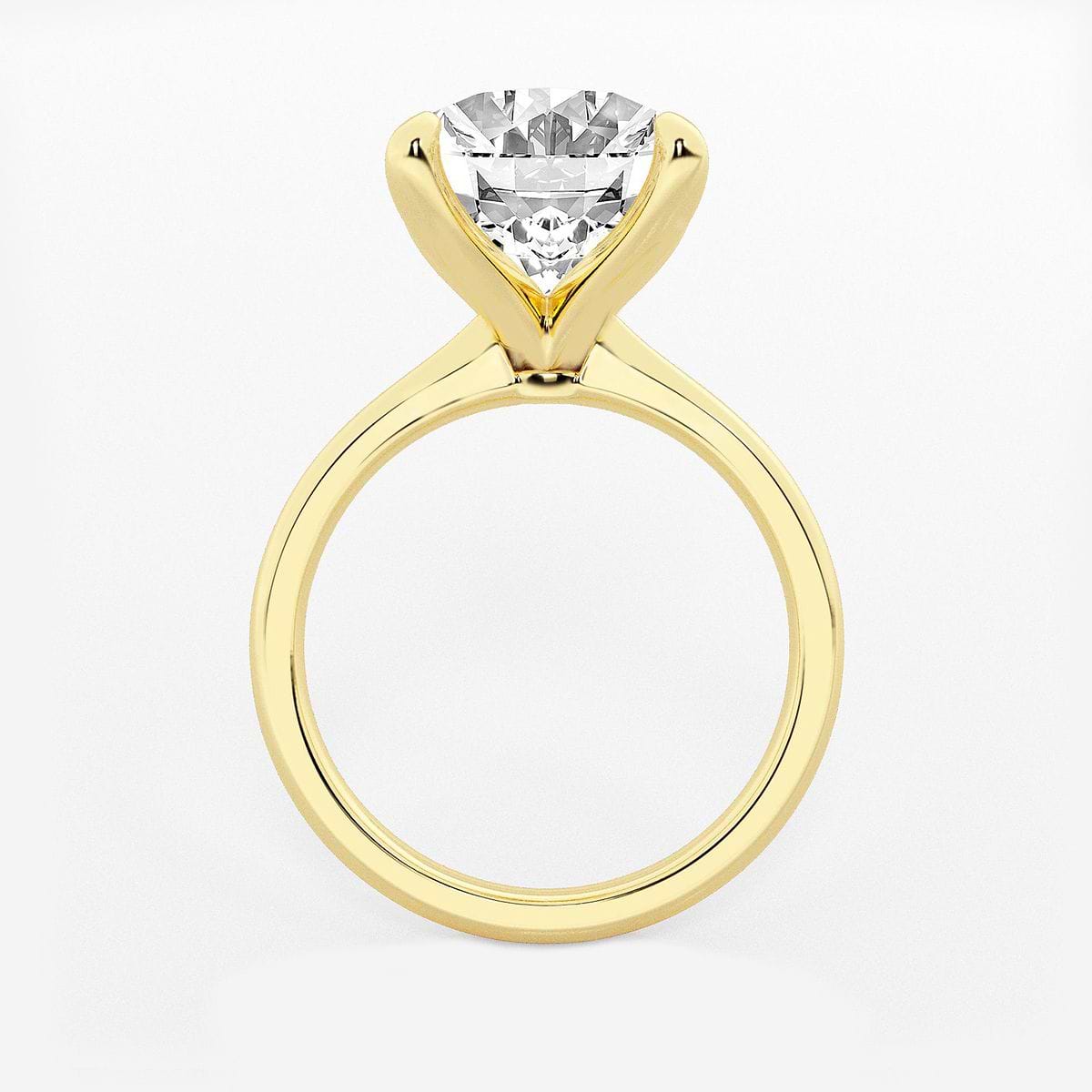 8 ctw Oval Lab Grown Diamond Petite Solitaire Engagement Ring 14K Yellow Gold, FG, VS2+