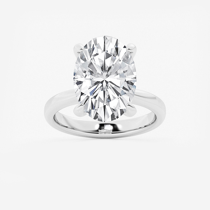 Vera - 7 ctw Oval Lab Grown Diamond Petite Solitaire Engagement Ring