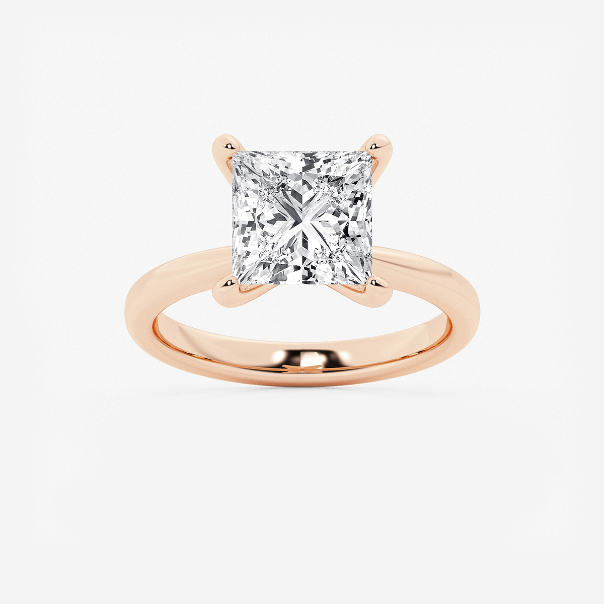 3 1/2 ctw Princess Lab Grown Diamond Petite Solitaire Engagement Ring
