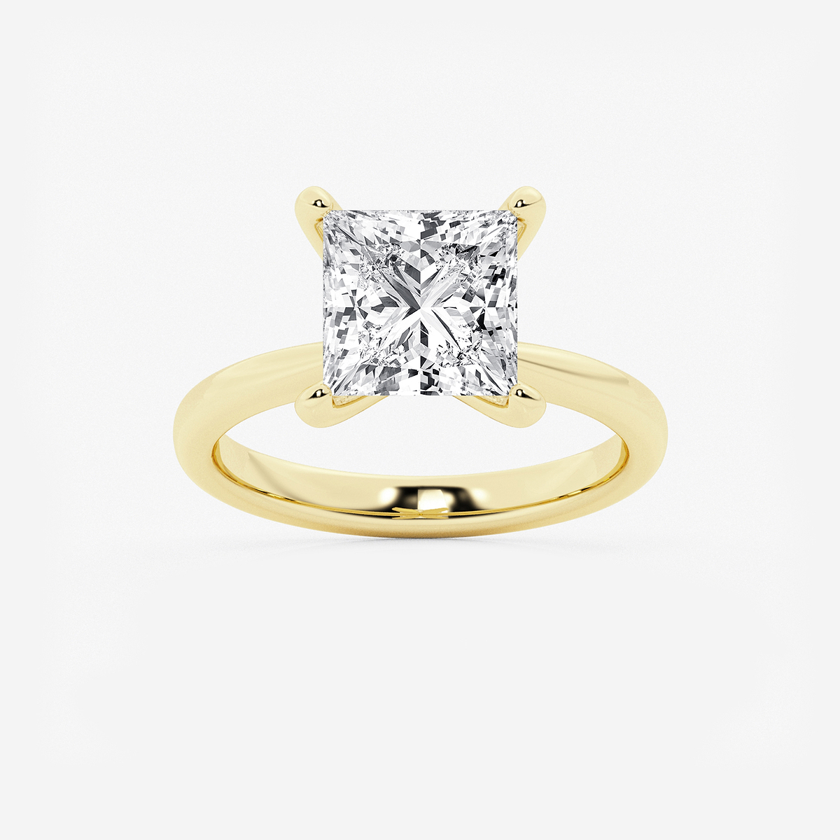 3 1/2 ctw Princess Lab Grown Diamond Petite Solitaire Engagement Ring