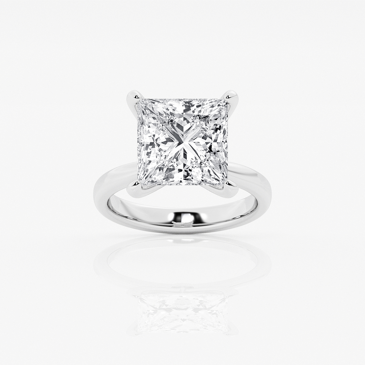 7 ctw Princess Lab Grown Diamond Petite Solitaire Engagement Ring