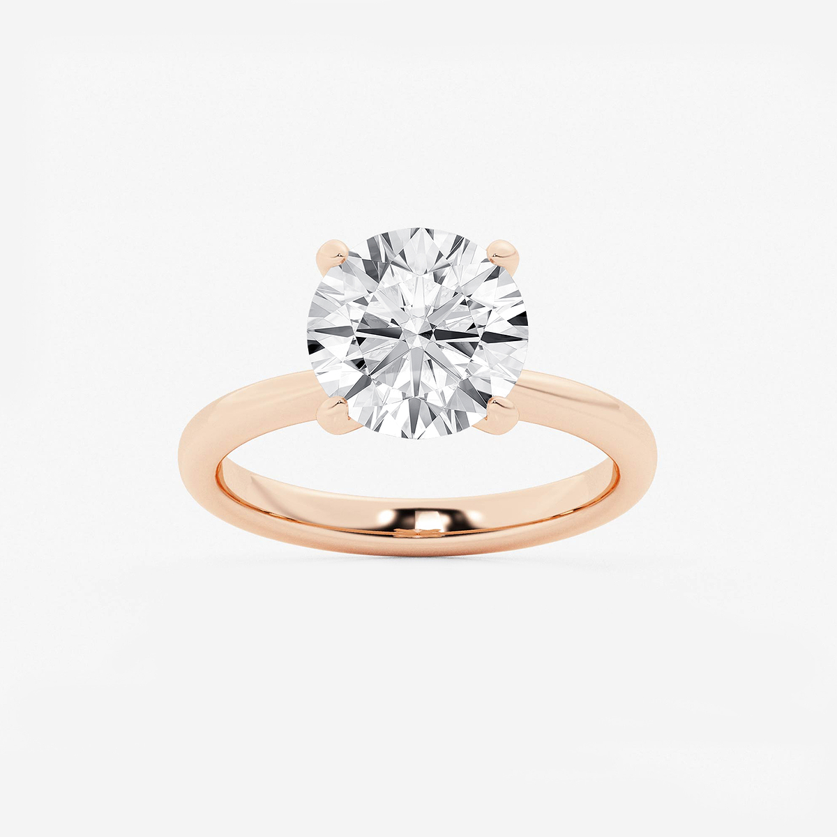 3 1/2 ctw Round Lab Grown Diamond Petite Solitaire Engagement Ring