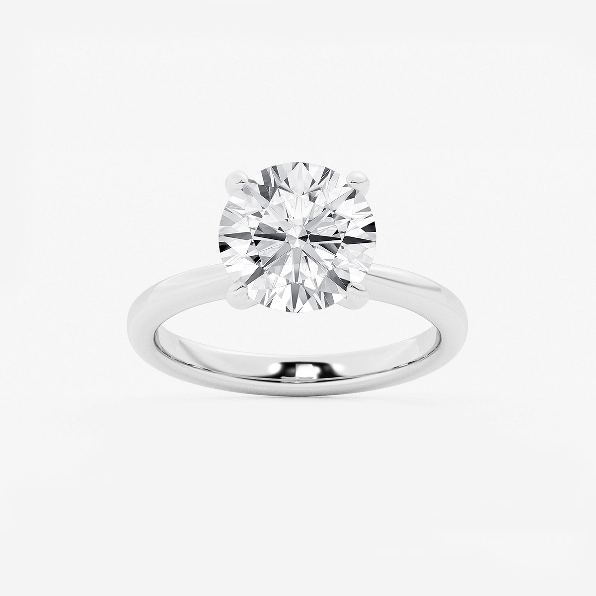 3 1/2 ctw Round Lab Grown Diamond Petite Solitaire Engagement Ring
