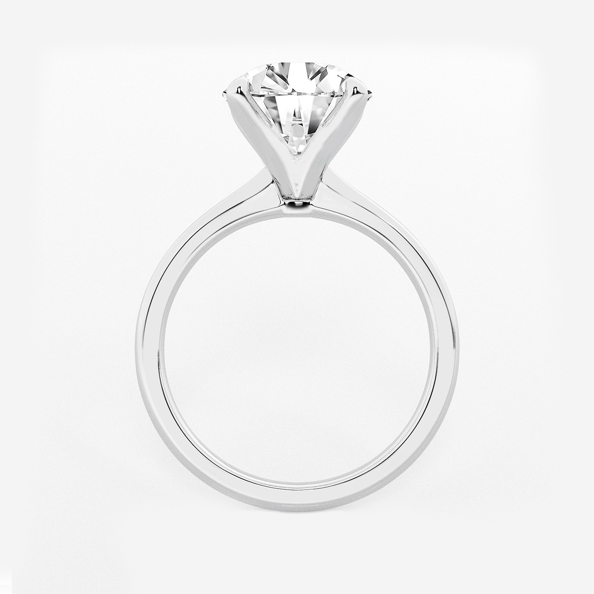 Additional Image 1 for  3 1/2 ctw Round Lab Grown Diamond Petite Solitaire Engagement Ring