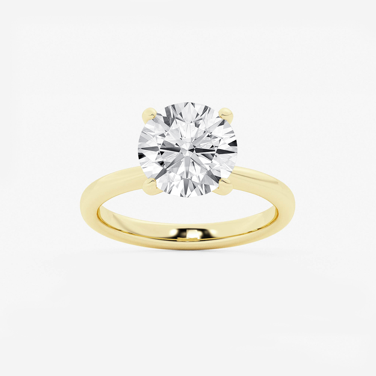 3 1/2 ctw Round Lab Grown Diamond Petite Solitaire Engagement Ring