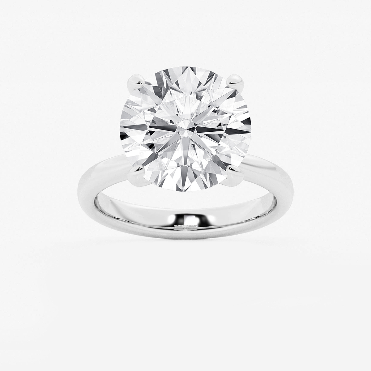 8 ctw Round Lab Grown Diamond Petite Solitaire Engagement Ring 14K White Gold, F, VS2