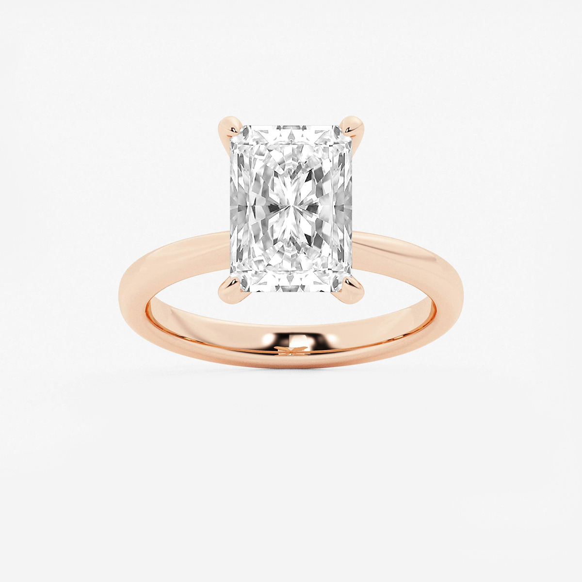 3 1/2 ctw Radiant Lab Grown Diamond Petite Solitaire Engagement Ring