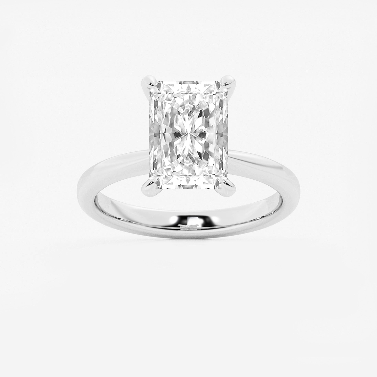 3 1/2 ctw Radiant Lab Grown Diamond Petite Solitaire Engagement Ring