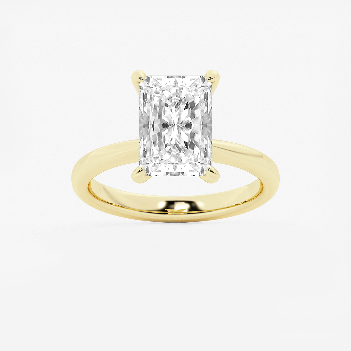 3 1/2 ctw Radiant Lab Grown Diamond Petite Solitaire Engagement Ring