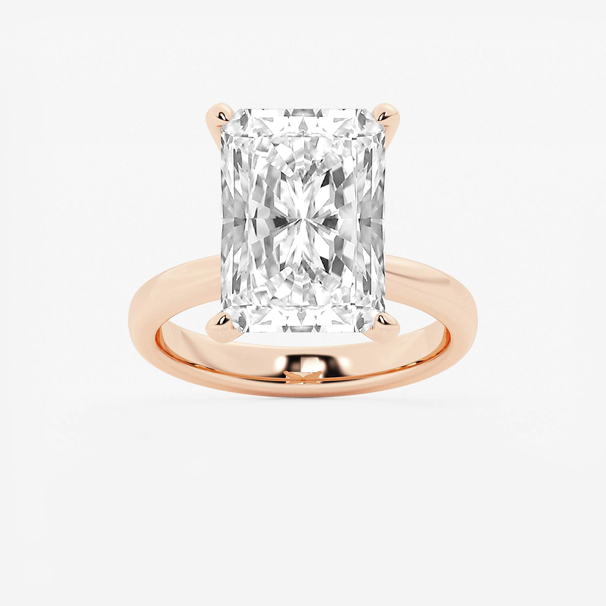 8 ctw Radiant Lab Grown Diamond Petite Solitaire Engagement Ring