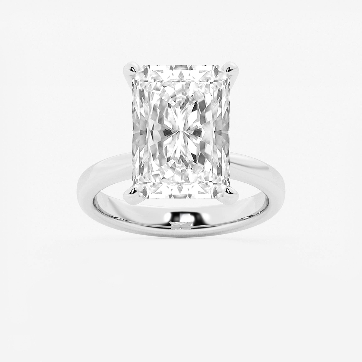 8 ctw Radiant Lab Grown Diamond Petite Solitaire Engagement Ring Platinum, FG, VS2+